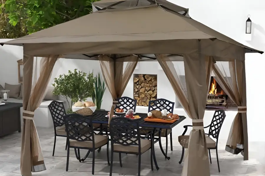 gazebo with mesh walls