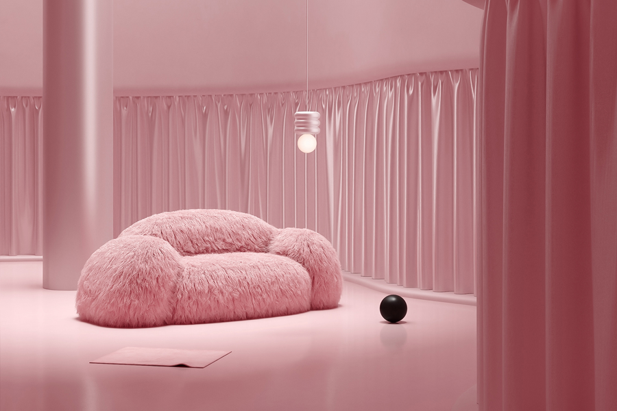 pink sofa